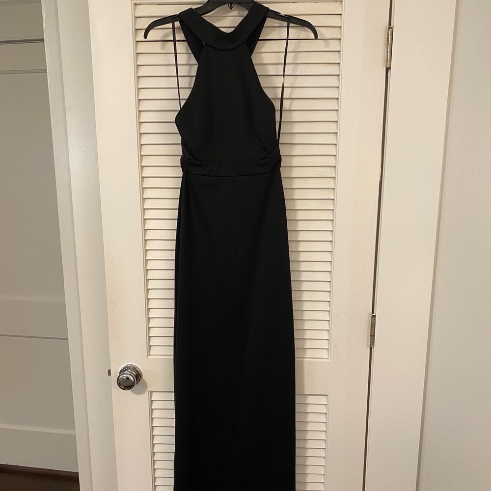 Revolve AQ/AQ Formal Black Dress with Cutout Back